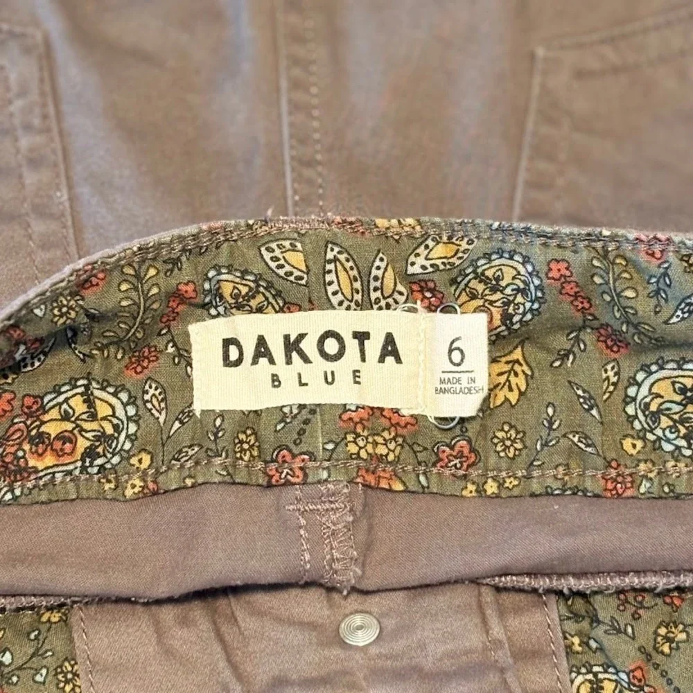 Dakota Blue Utility Shorts Women 6 Brown Cotton Stretch Boho Cargo‎ Pockets